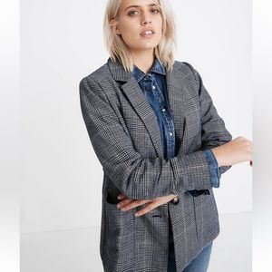 Madewell Dorset Blazer in Navy Glen Plaid, XS